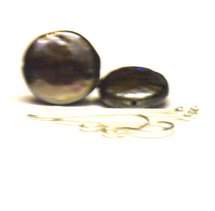 Black Coin Pearl Earring Kit